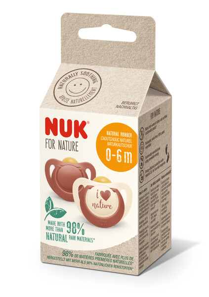 NUK for Nature sutteflaske latex 0-6m Rød
