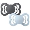 Hagesmæk Napp 2-Pack Supreme 6-18m Silicone Iron/Babyblue