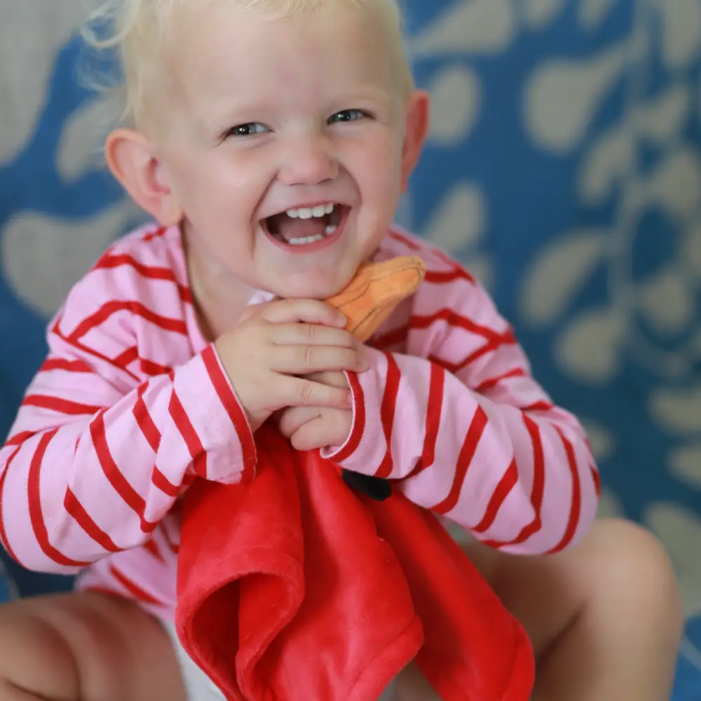 Rätt start Mumi Lille Min Hyggetæppe Ven rød