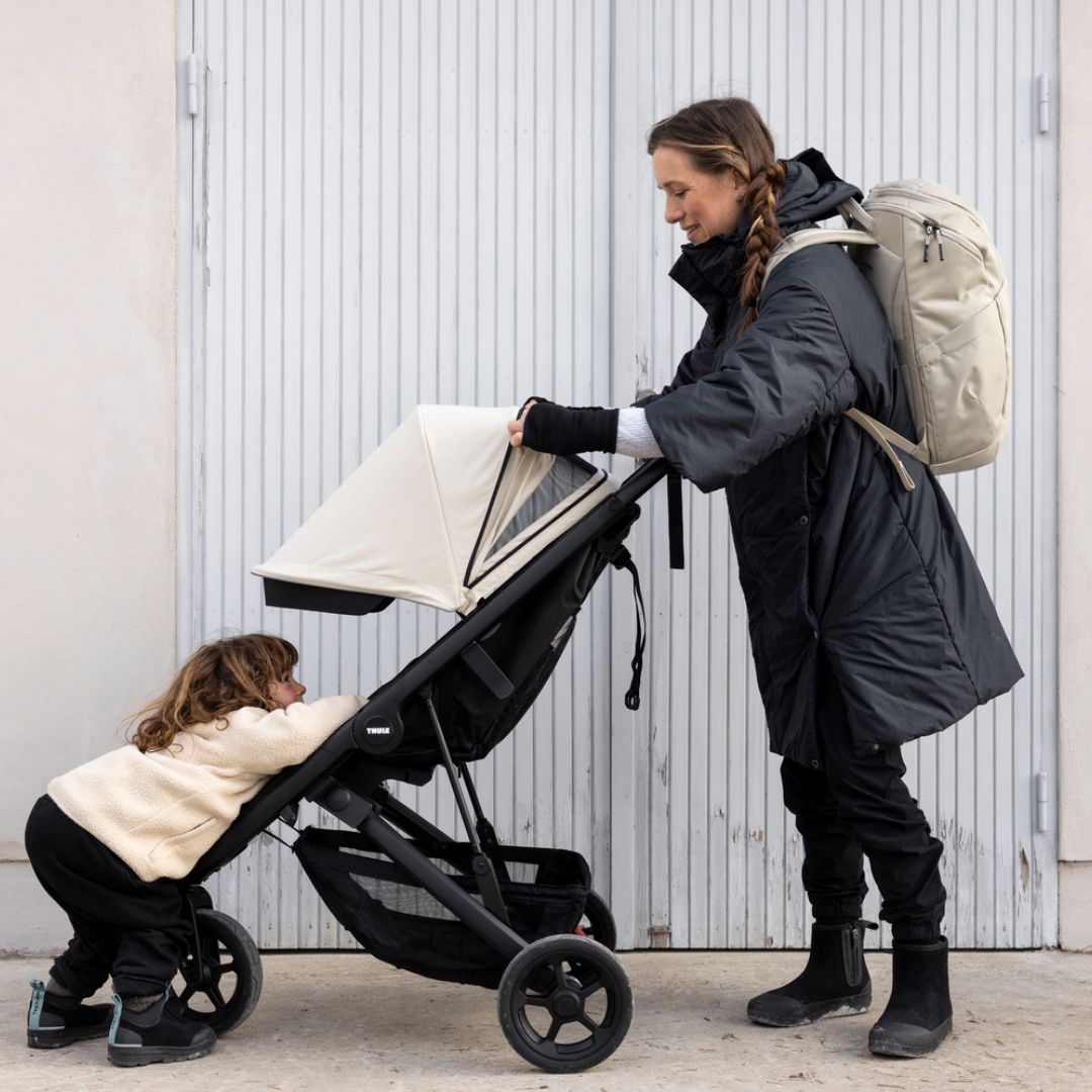 Thule Spring klapvogn + fodstøtte & stang