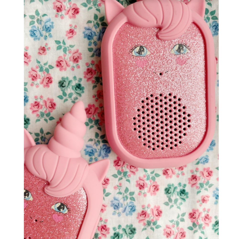 Konges Sløjd Glitter Unicorn Walkie Talkie Sparkling Pink-One Size