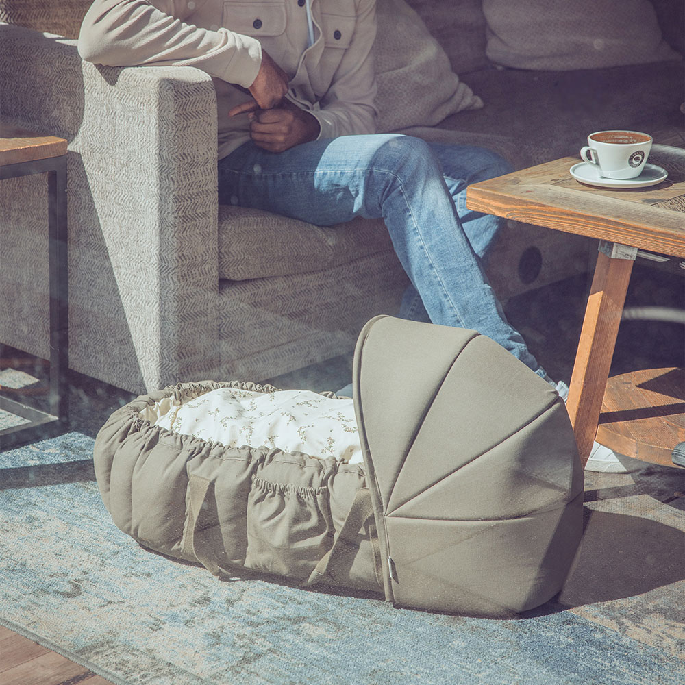 Sebra solsejl til 3-i-1 Babynest dark olive