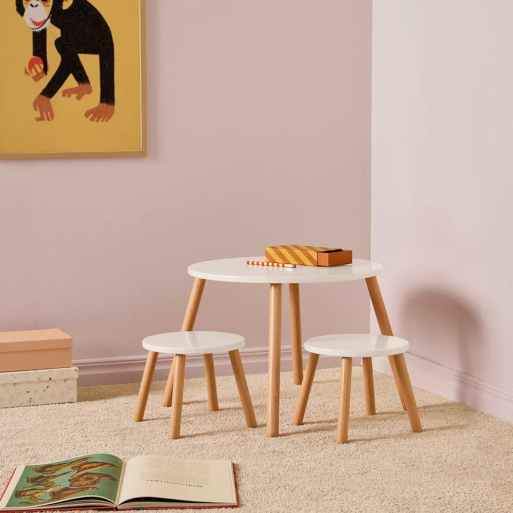 Kids Concept Bord og skamler hvid