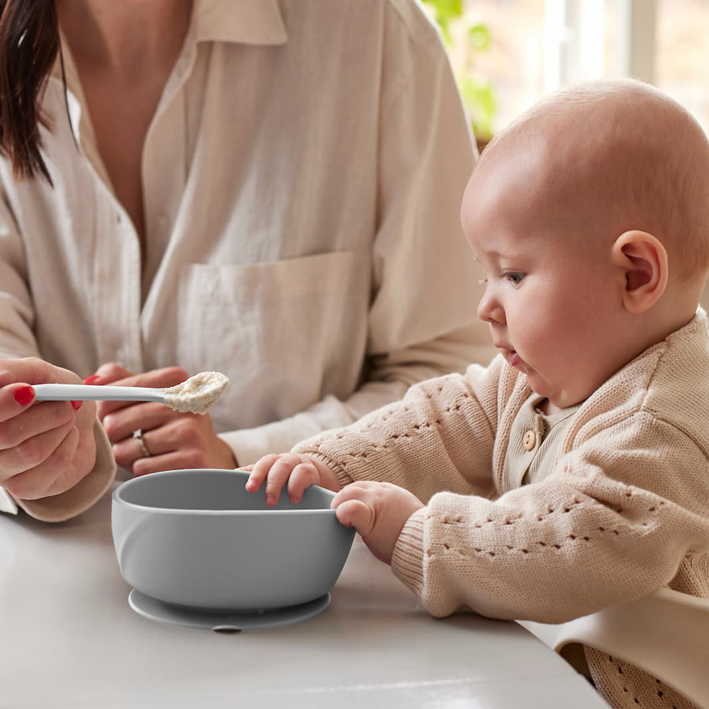Everyday Baby silikoneskål med sugekop Quiet Grey