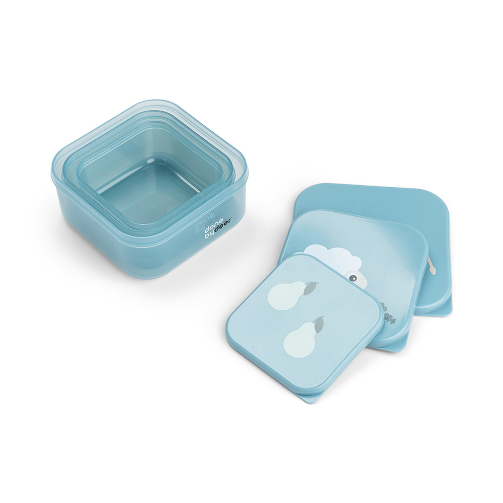 Done by Deer snack æske sæt3 pcs Tiny farm Blue