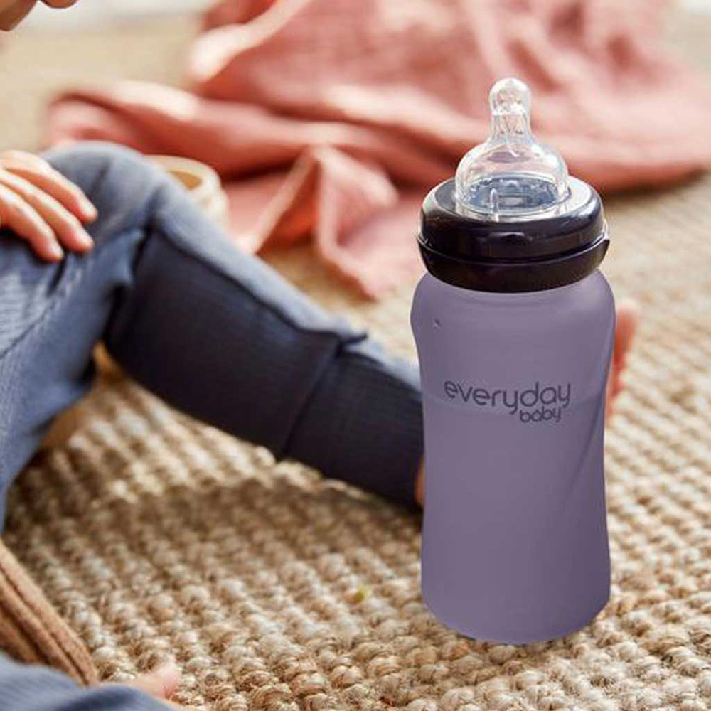 Everyday Baby sutteflaske med varmeføler Healthy + 240 ml - Blueberry