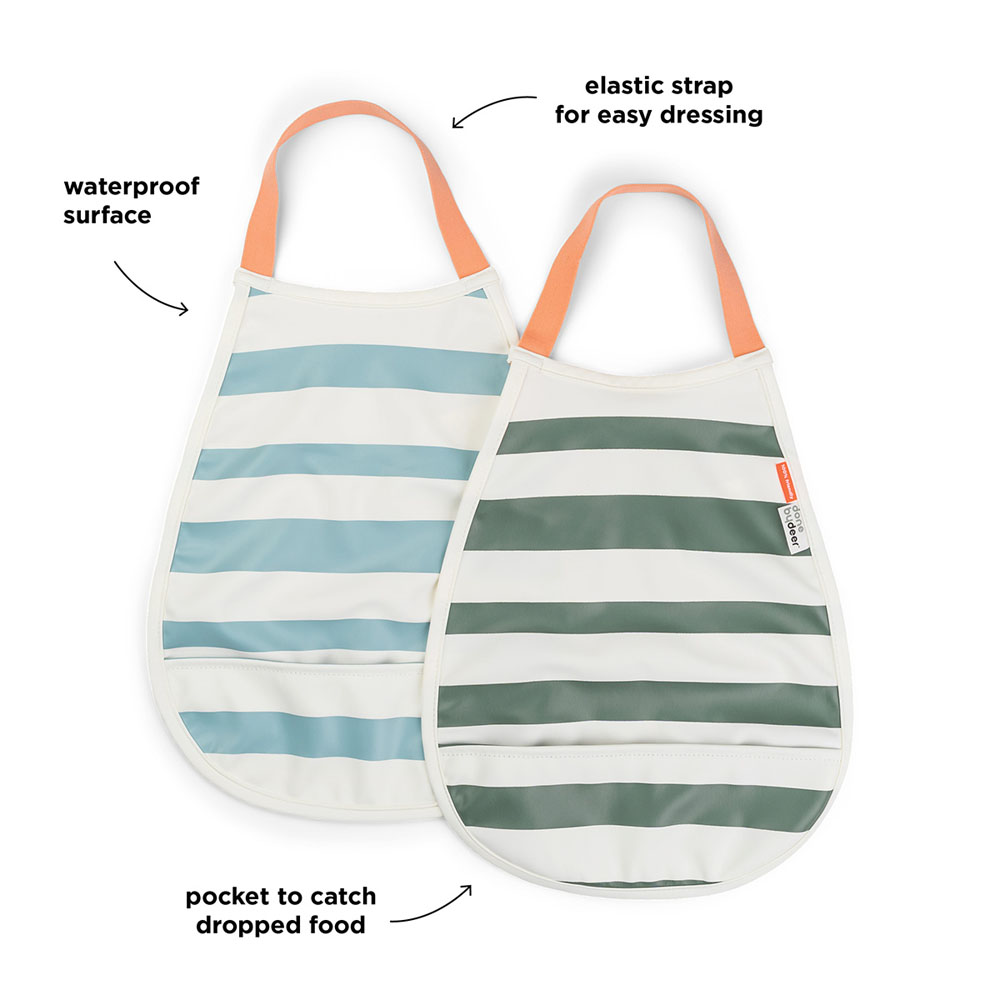 Done by Deer Pull-over hagesmæk 2-pack Stripes Blue/Green