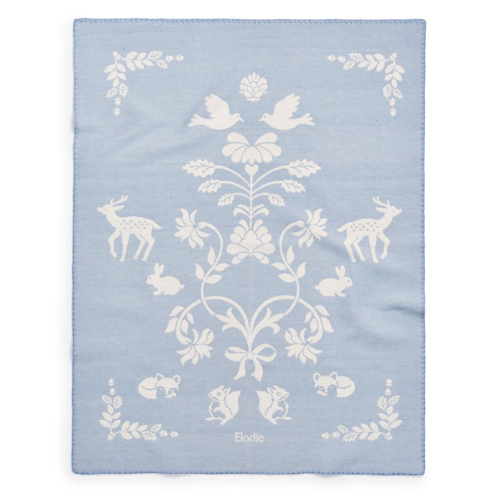 Elodie Details Jacquard Tæppe Blueberry Blue