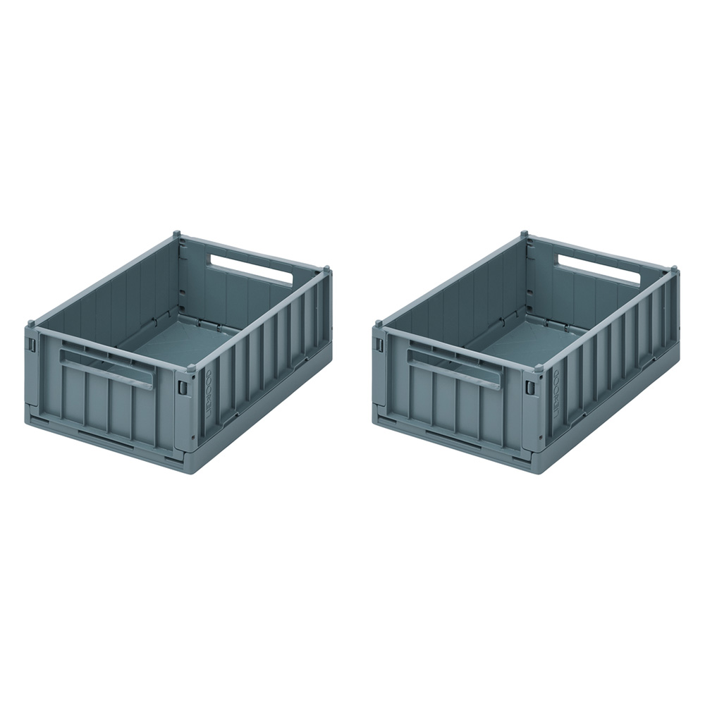 Liewood Weston opbevaringsboks S 2-pack Whale blue 7130