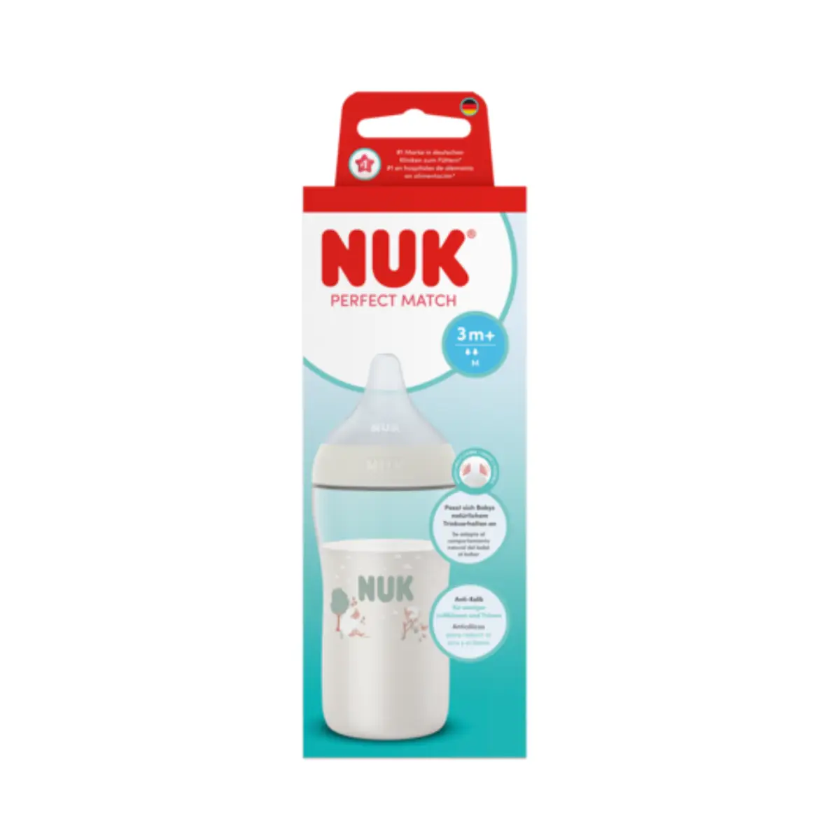 NUK Perfect Match-flaske 260 ml, får, 3 måneder+
