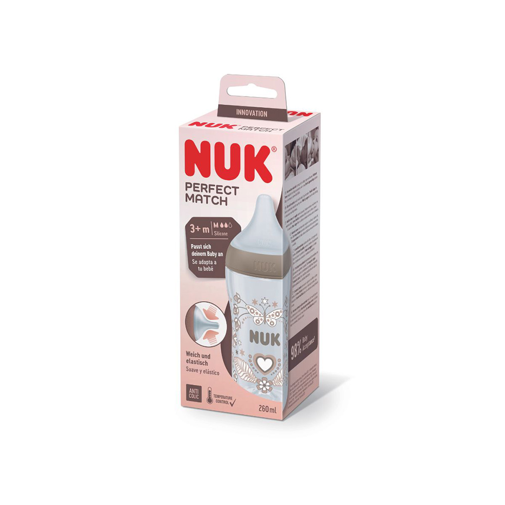 NUK Perfect Match Sutteflaske 260 ml - Hjerte