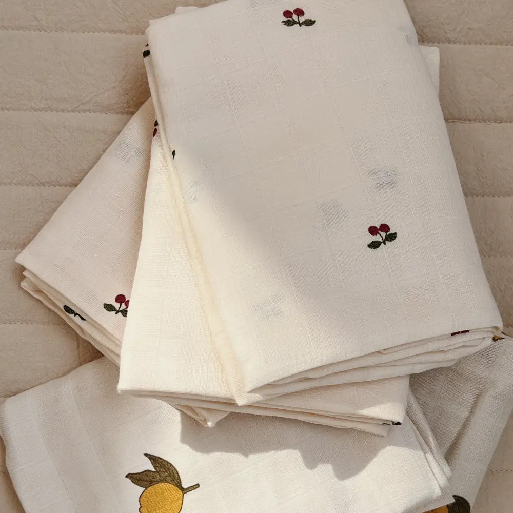 Konges Sløjd Musselinklud 3-pak GOTS Cherry