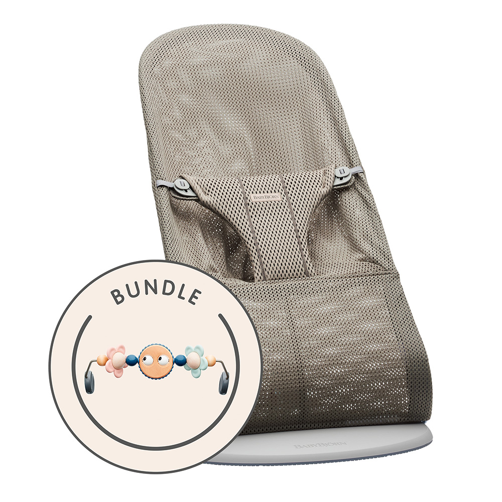 Babybjörn babysitter GreyBeige, Mesh med kravlegård pastel
