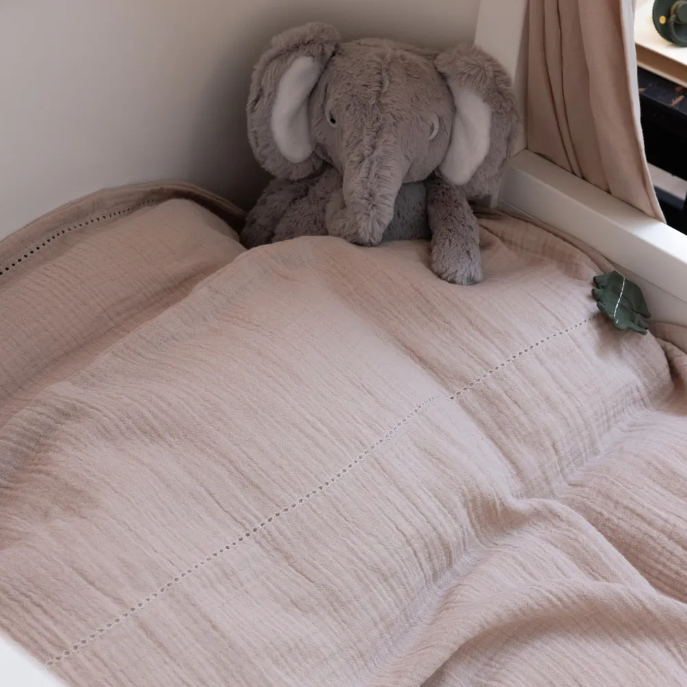 Sebra Sengetøj baby musselin seabreeze beige