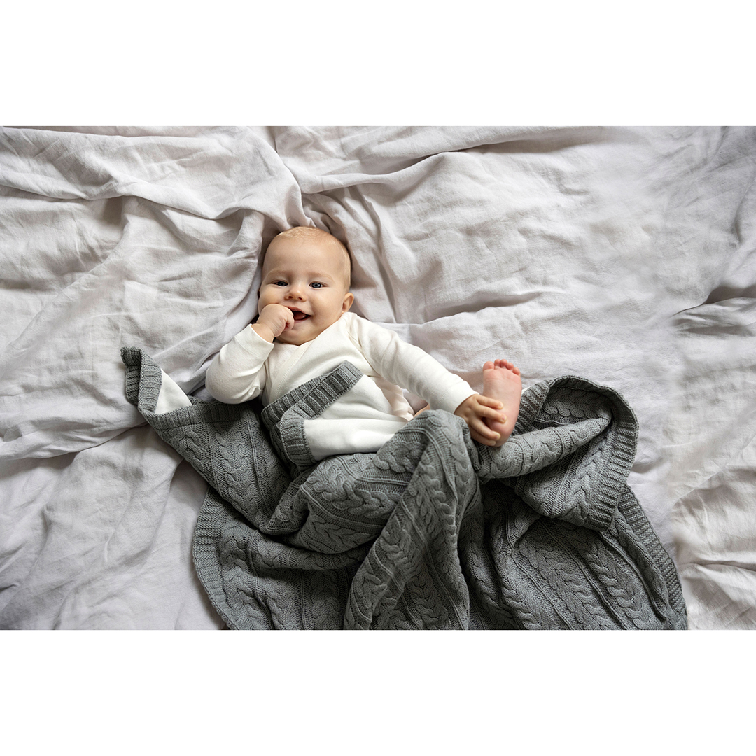 Vinter & Bloom bomuldstæppe Cuddly EKO Misty Grey
