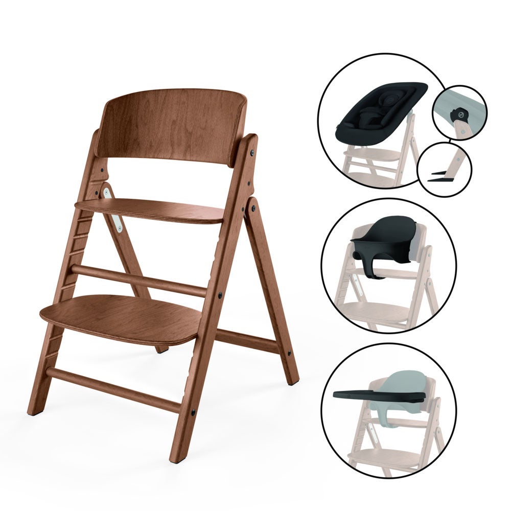 Cybex Click & Fold Spisebordsstol 4-in-1 All Natural Dark