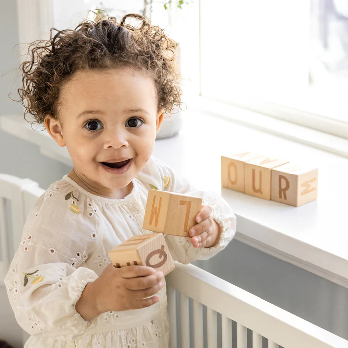 Sebra alfabetklodser i træ