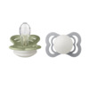 BIBS Supreme 2 PACK silikone størrelse 1 Sage GLOW/Cloud GLOW