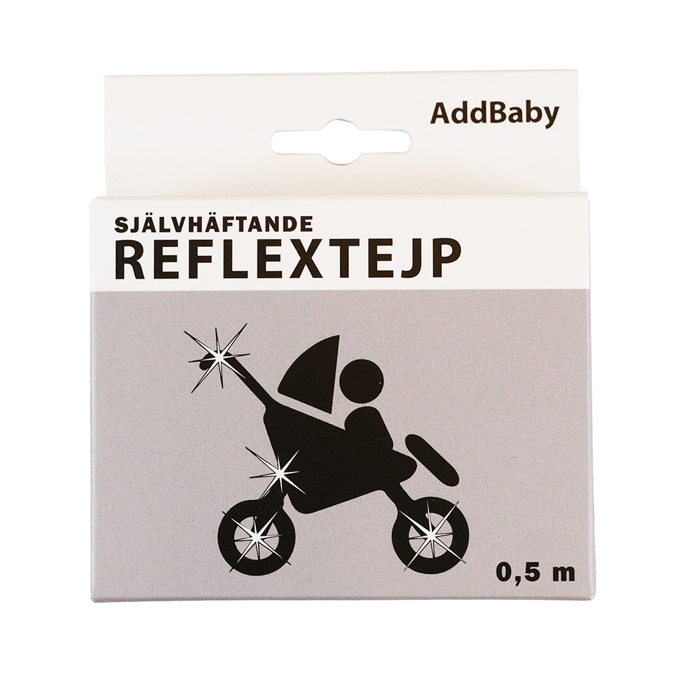 Addbaby Reflekterende tape 0,5m Grå