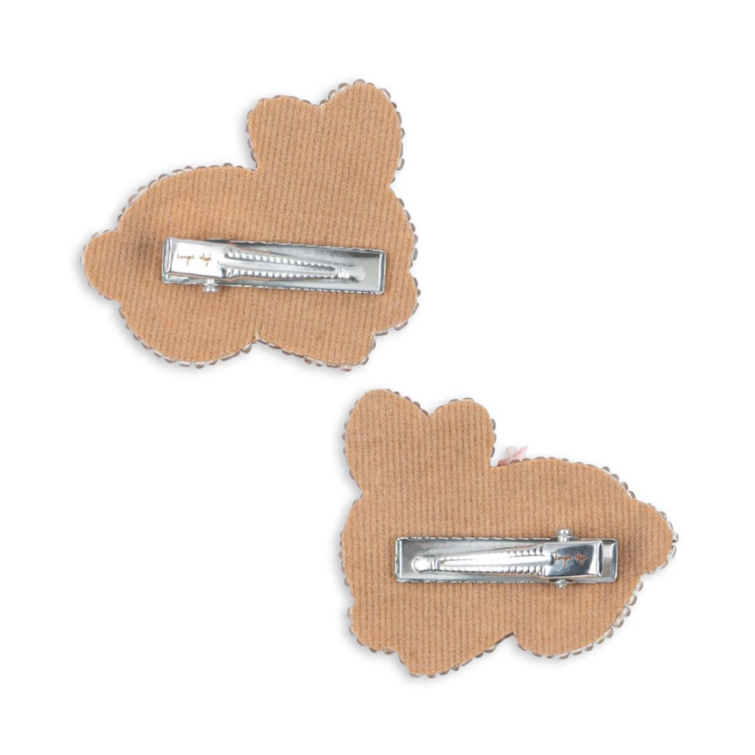 Konges Sløjd 2 Pack Beaded Bunny Hair Clips Bunny-One Size