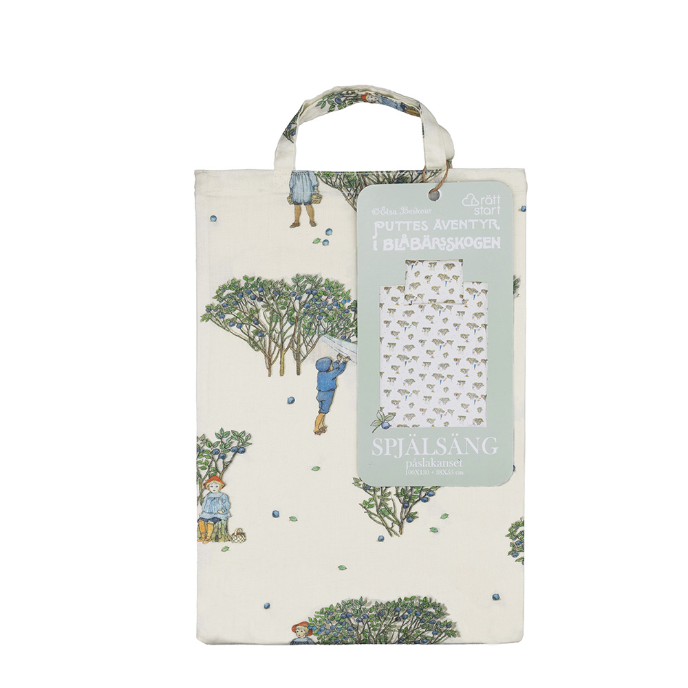 Rätt Start Putte i Blåbärsskogen dyne- og pudebetræk til spjældseng