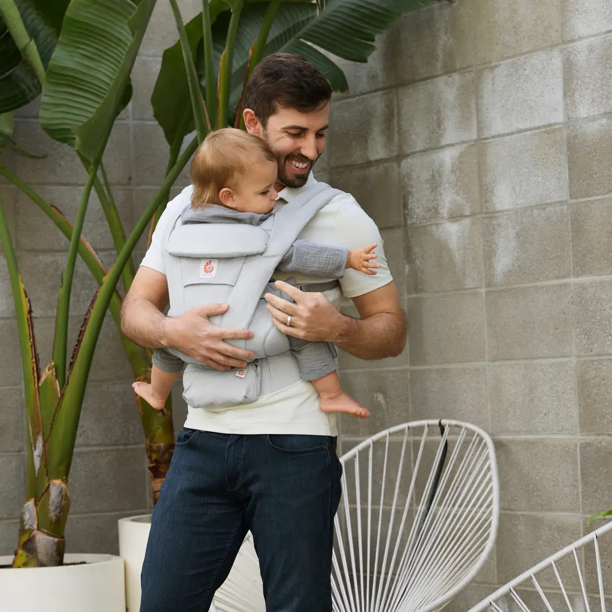 Ergobaby Omni Deluxe Cotton Bæresele - Pearl Grey