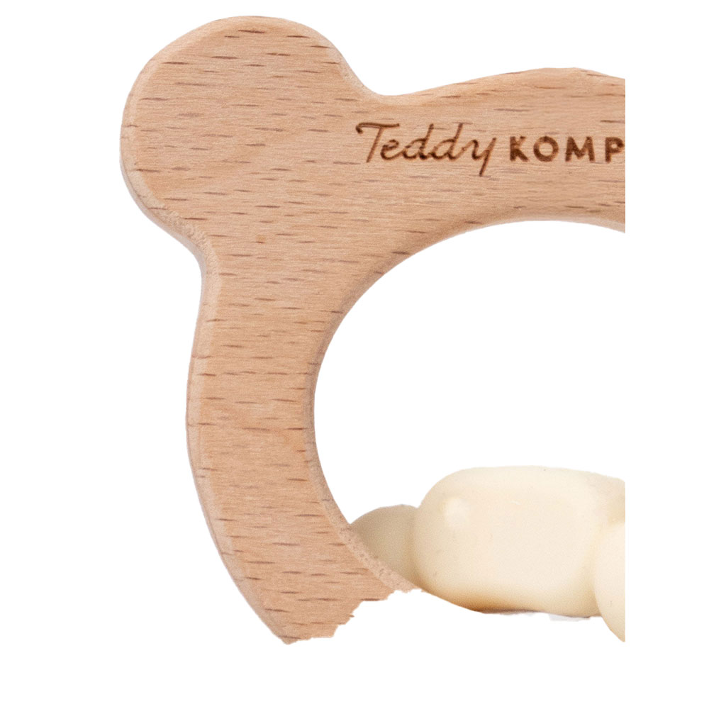 Teddykompaniet Bidering i silikone & træ cream