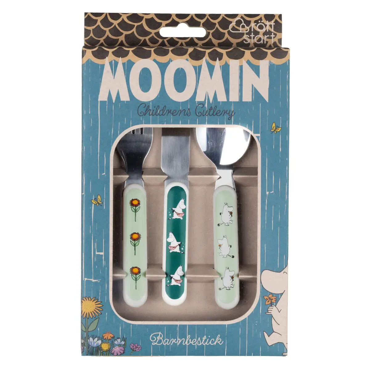 Rätt Start Moomin Meadow, børnebestik, grøn