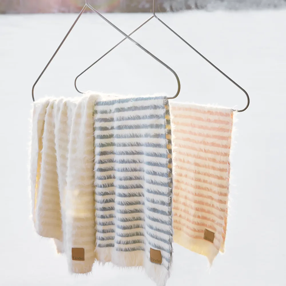 Elodie Furry Knit Tæppe Faded Rose