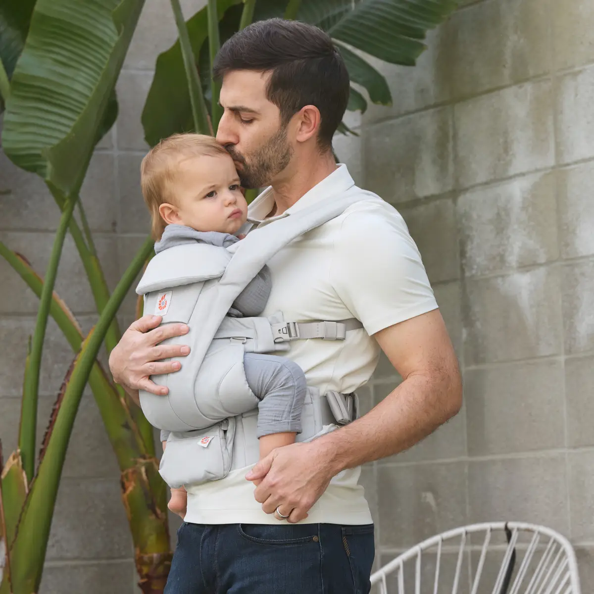 Ergobaby Omni Deluxe Cotton Bæresele - Pearl Grey