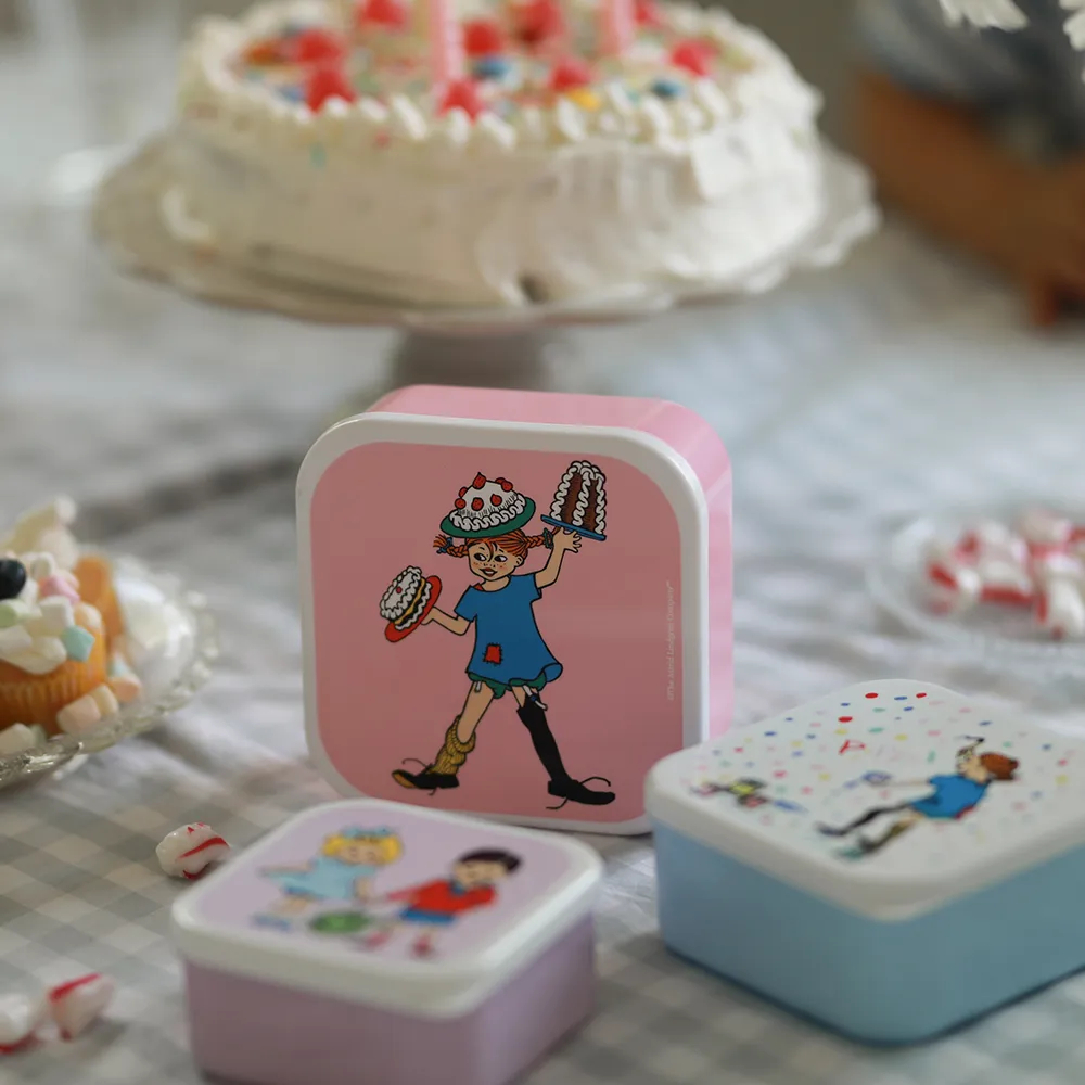 Rätt Start Pippi fødselsdag snackboks 3-pak
