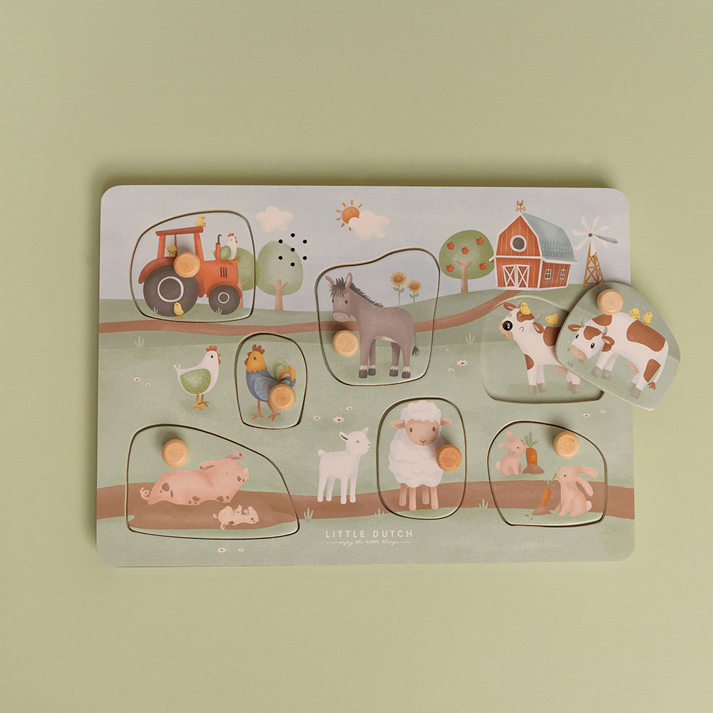 Little Dutch Træpuslespil med Lyd – Little Farm