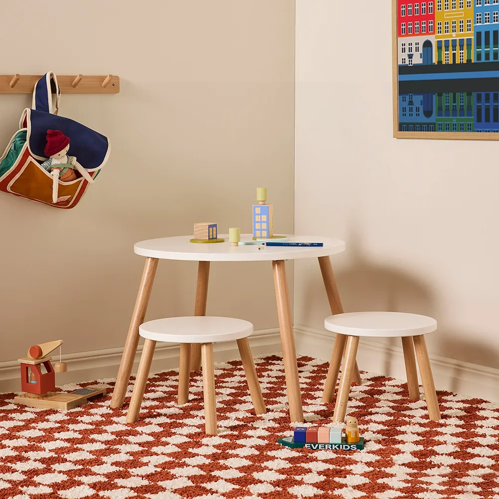 Kids Concept Bord og skamler hvid
