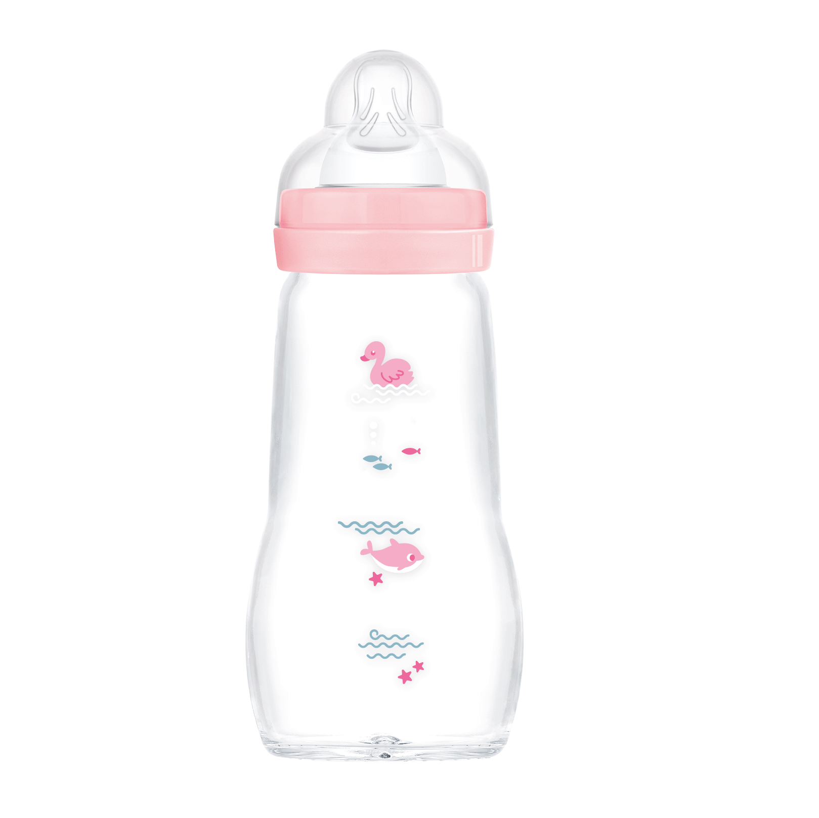 MAM Feel Good Glasflaske 260 ml 1p Blandede farver