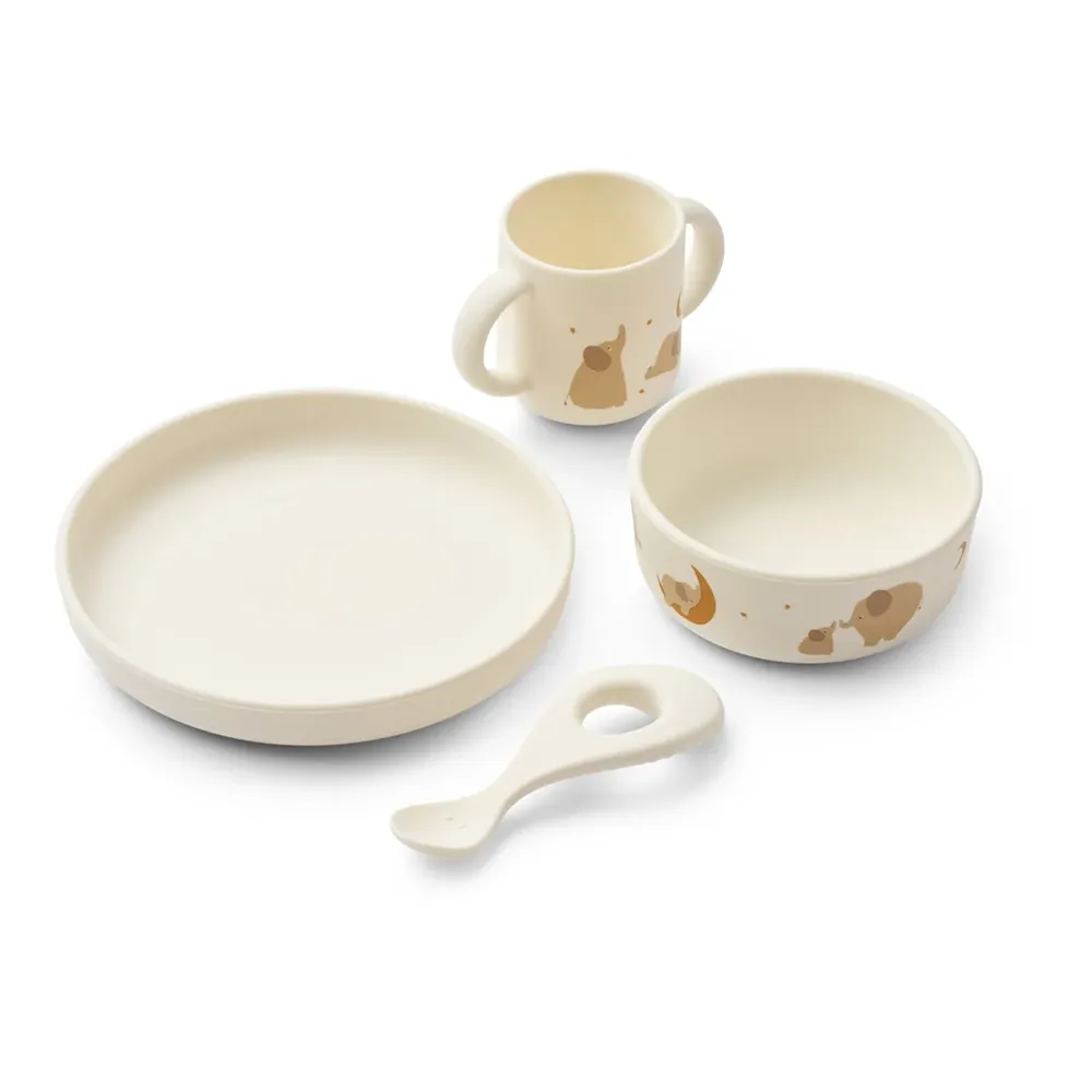 Liewood Vivi spisesæt silikone Elephant / Creme de la creme