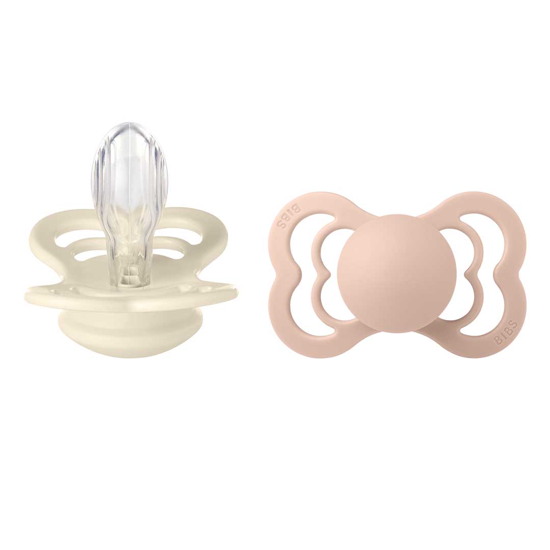 BIBS dug 2-Pack Supreme 6-18m Silikone Elfenben/Blush