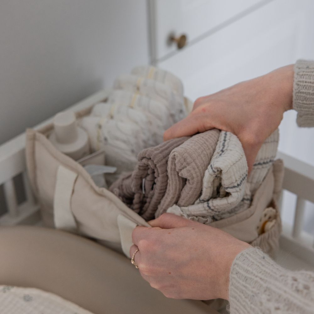 Sebra diaper caddy beige
