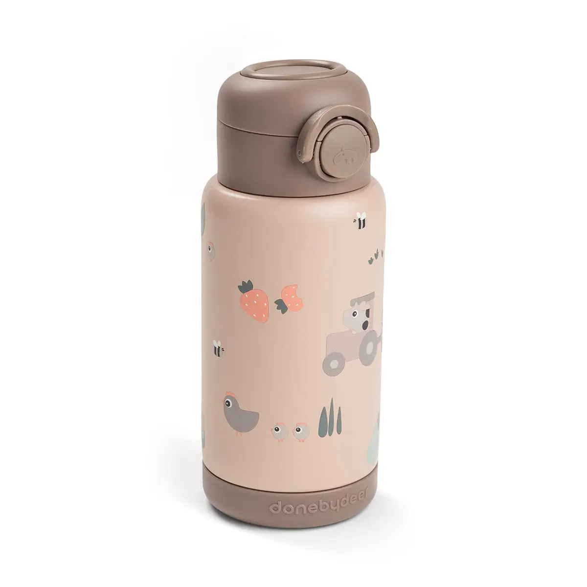 Done by Deer isoleret drikkeflaske med sugerør Tiny Farm Powder 340 ml