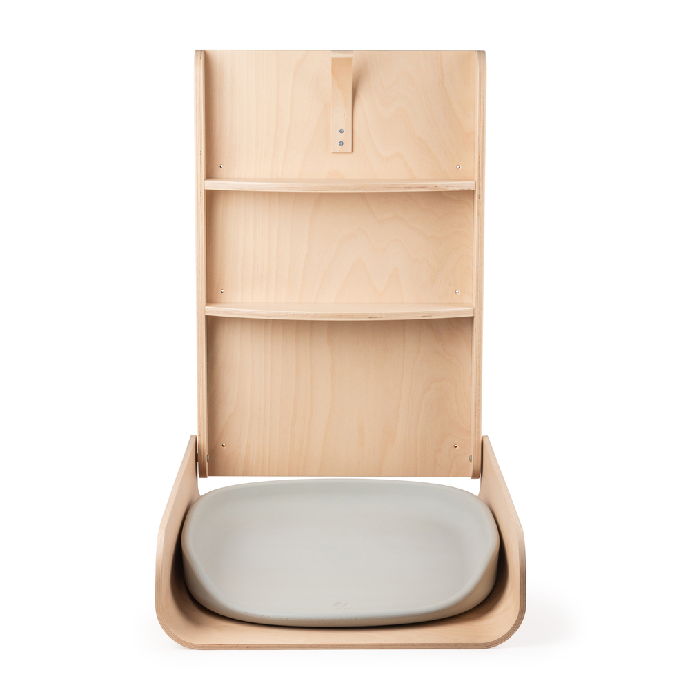 Sebra vægmonteret puslebord i træ