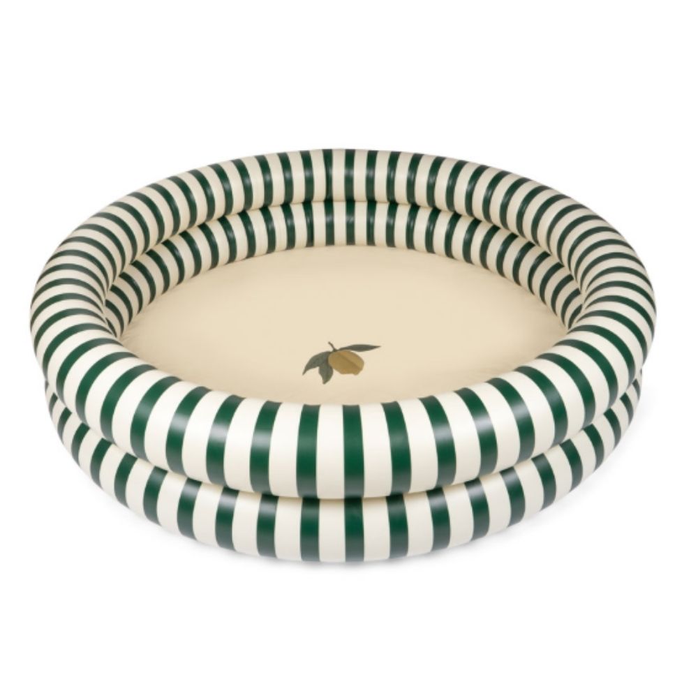 Konges Sløjd Basic 2 Ring Pool Large Green Stripe-One Size