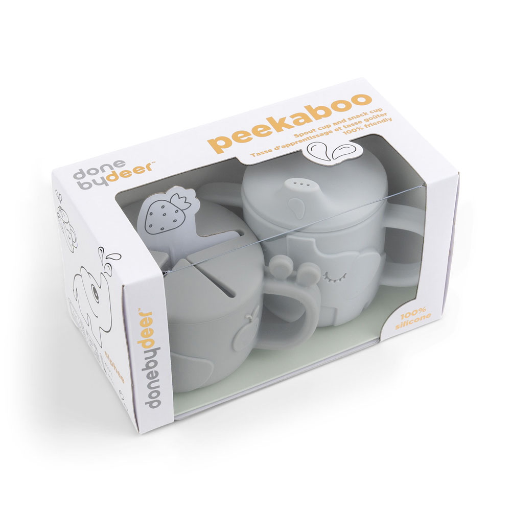 Done by Deer Peekaboo krus/snacksæt Deer friends Grey