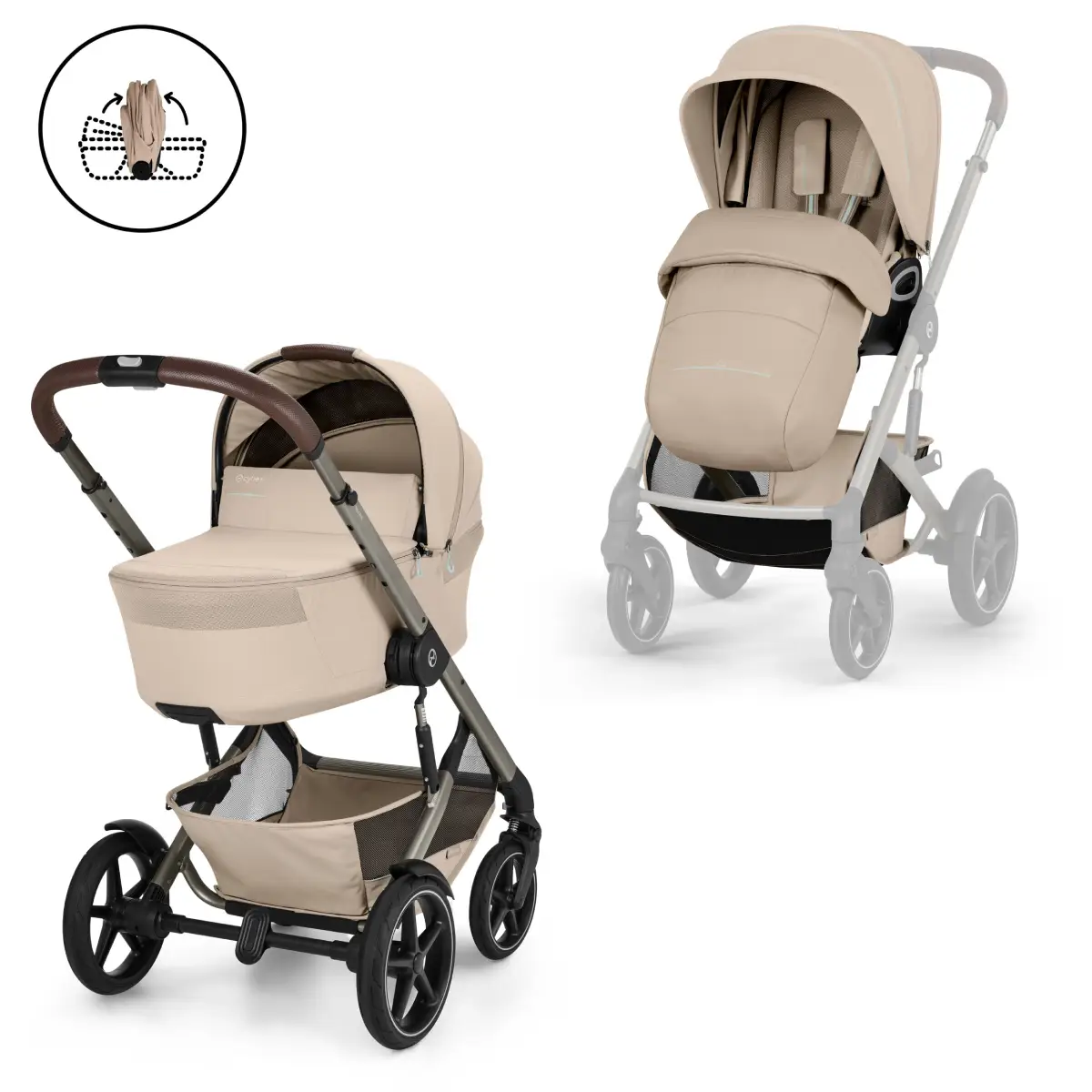 Cybex Talos S Lux TPE inkl. sammenklappelig lift Almond Beige