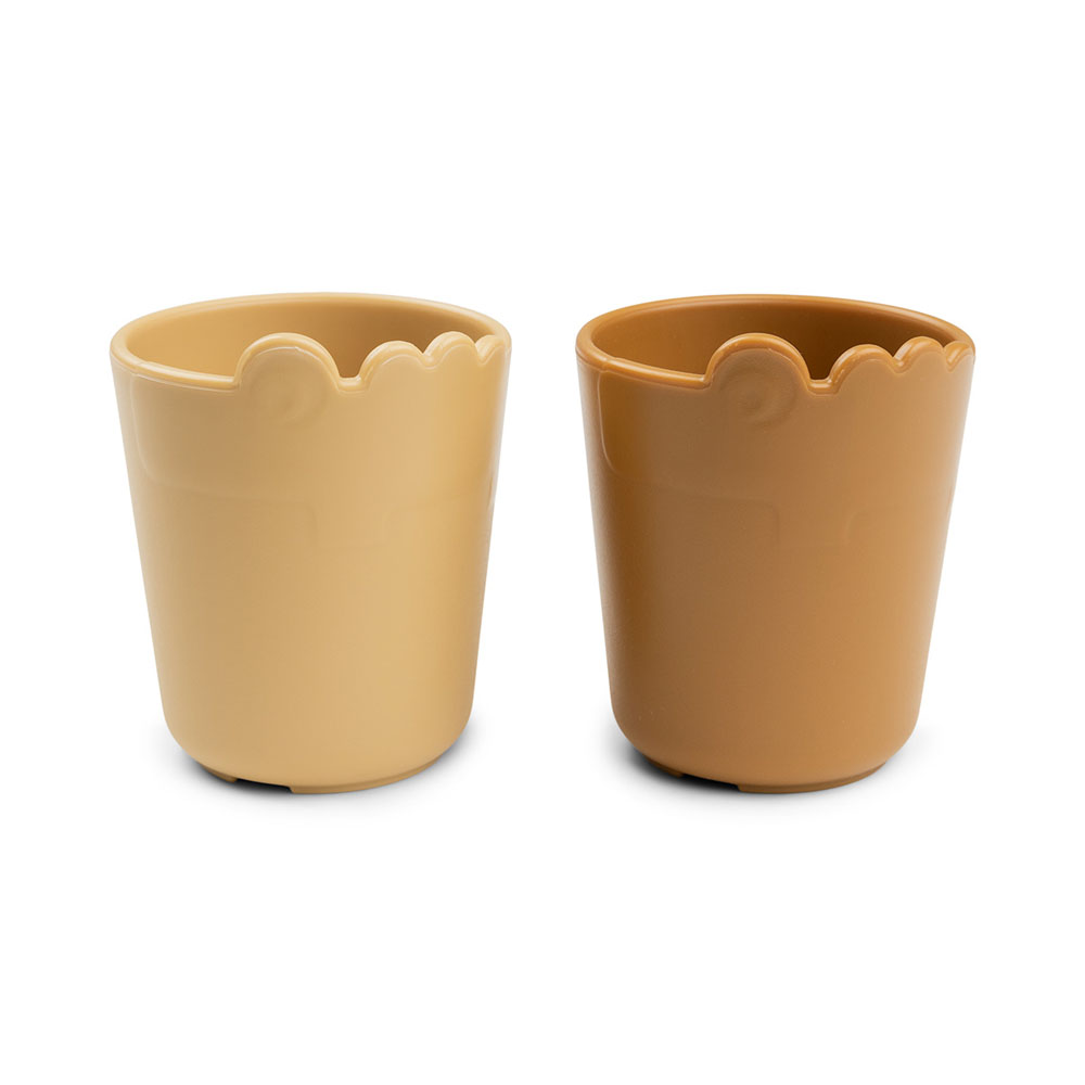 Done by Deer Kiddish mini krus 2-pack Croco Mustard