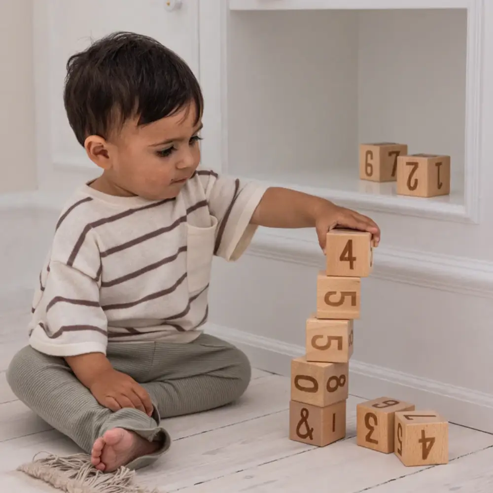 Sebra talklodser i træ, 12 stk.