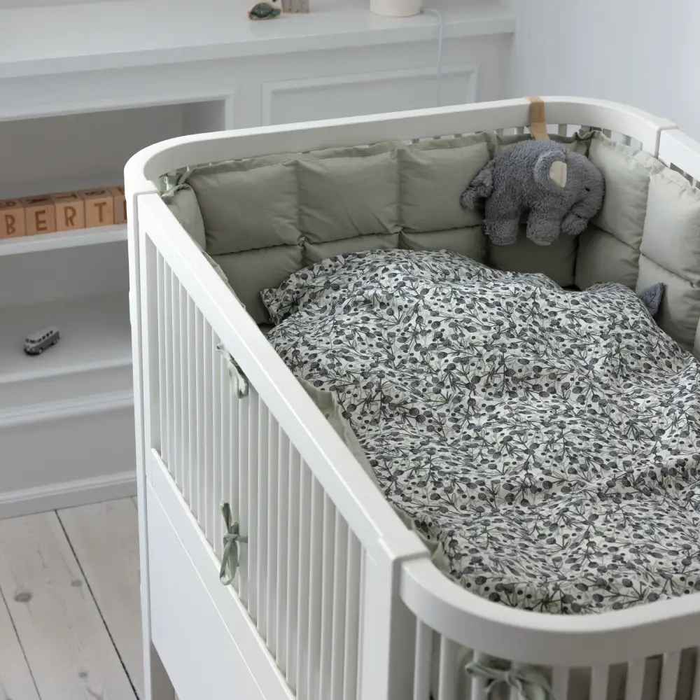 Sebra dynebetrækssæt babyblå oliven