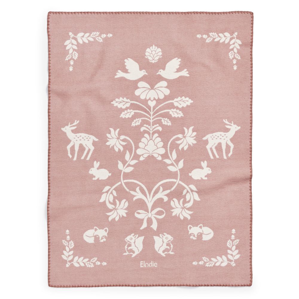 Elodie Details Jacquard Tæppe Mullberry Pink