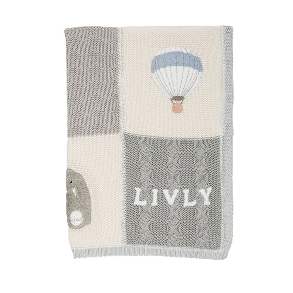 Livly Playroom Strikket Tæppe Blue