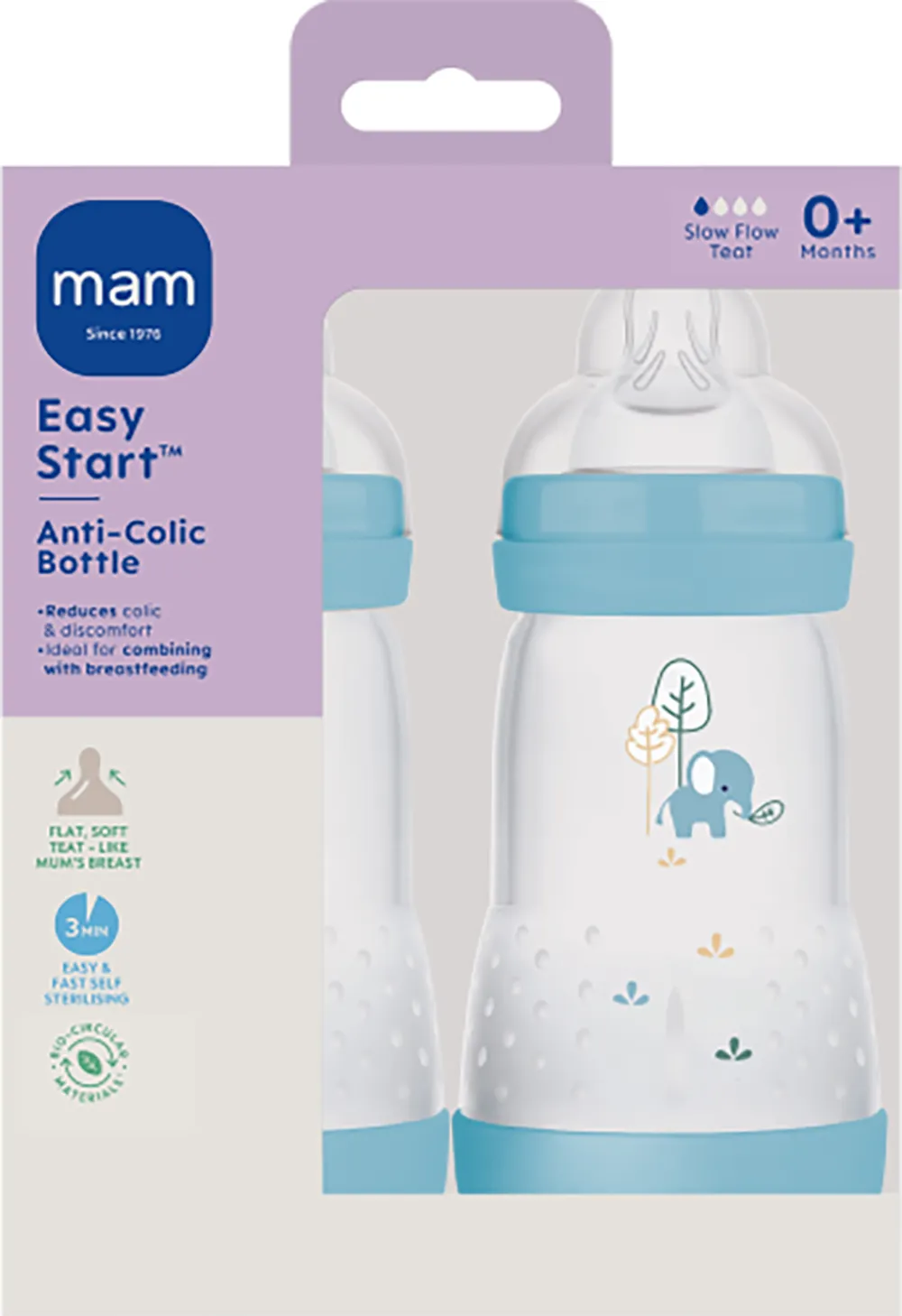 MAM Easy Start Anti-Colic 260ml Blue 2p