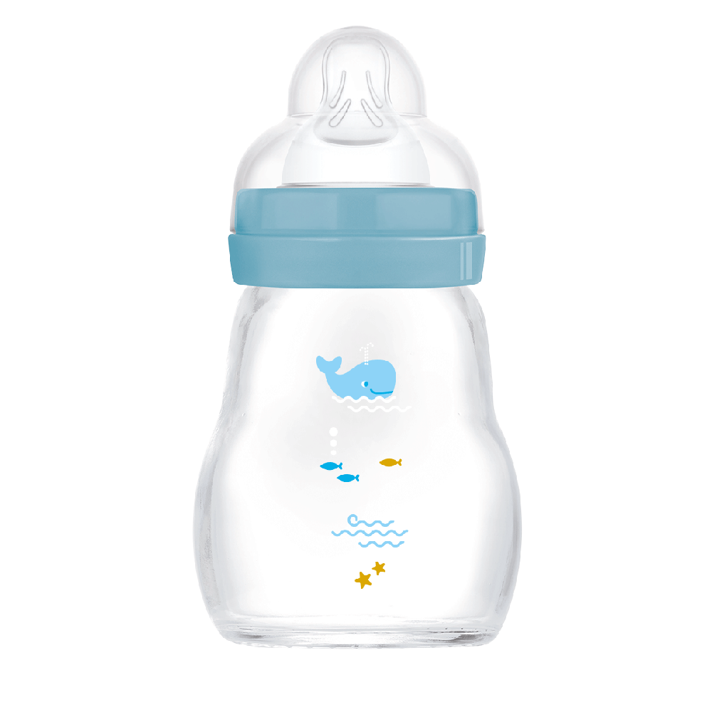 MAM Feel Good Glasflaske 170 ml Blandede farver 1p