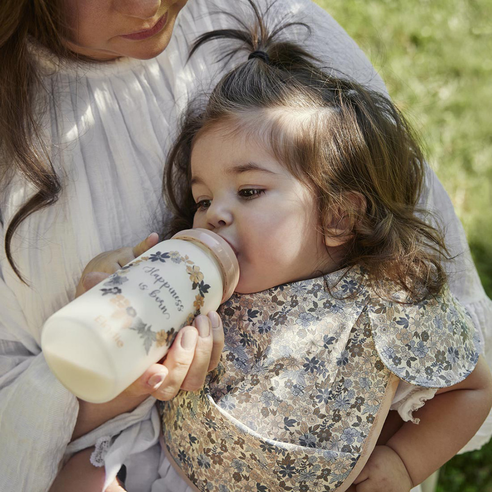 Elodie Glass Feeding Bottle Blue Garden Lt Placement